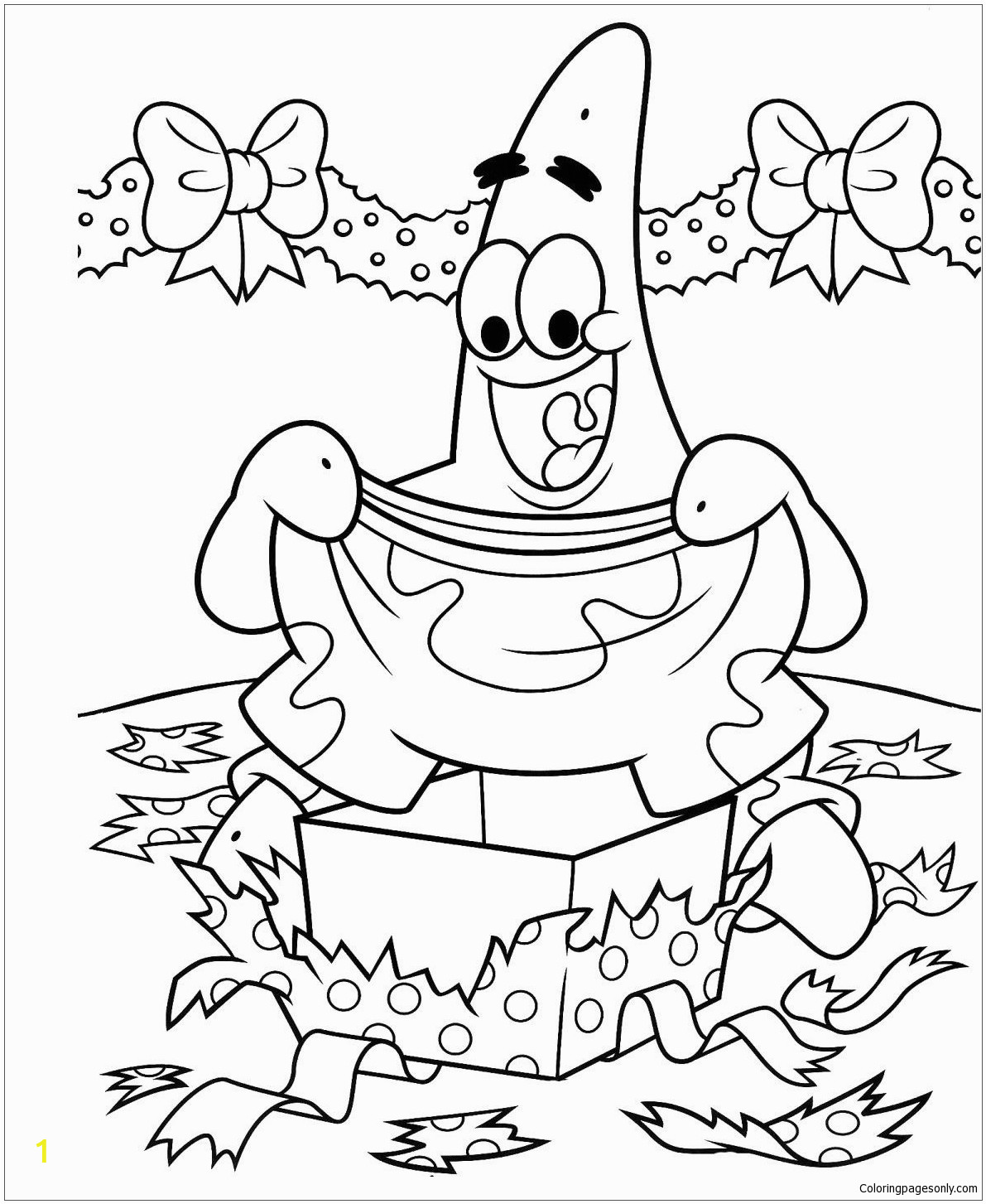 Spongebob and Patrick Christmas Coloring Pages Spongebob and Patrick Christmas Coloring Page Free