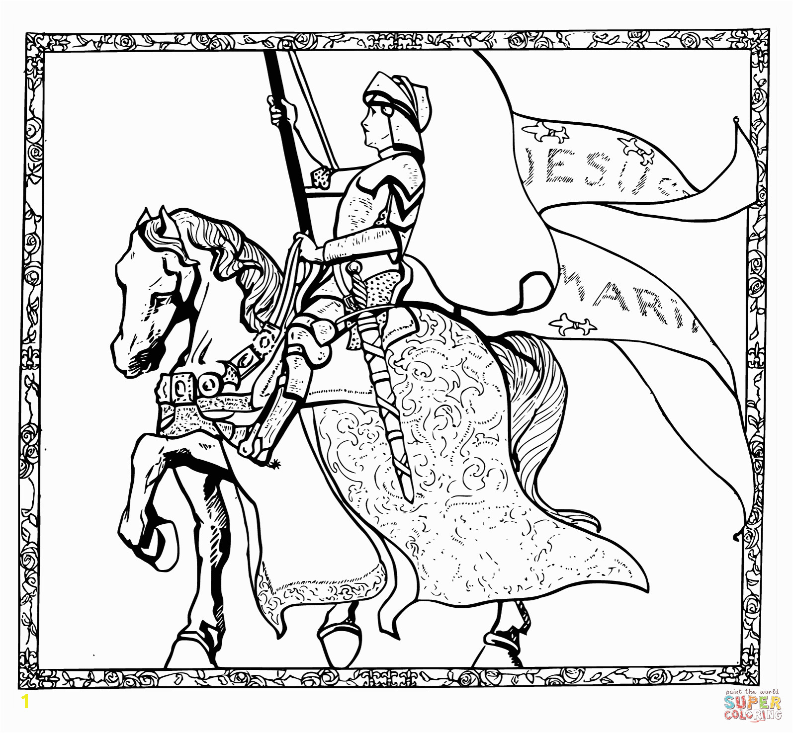 St Joan Of Arc Coloring Page Joan Of Arc Coloring Page