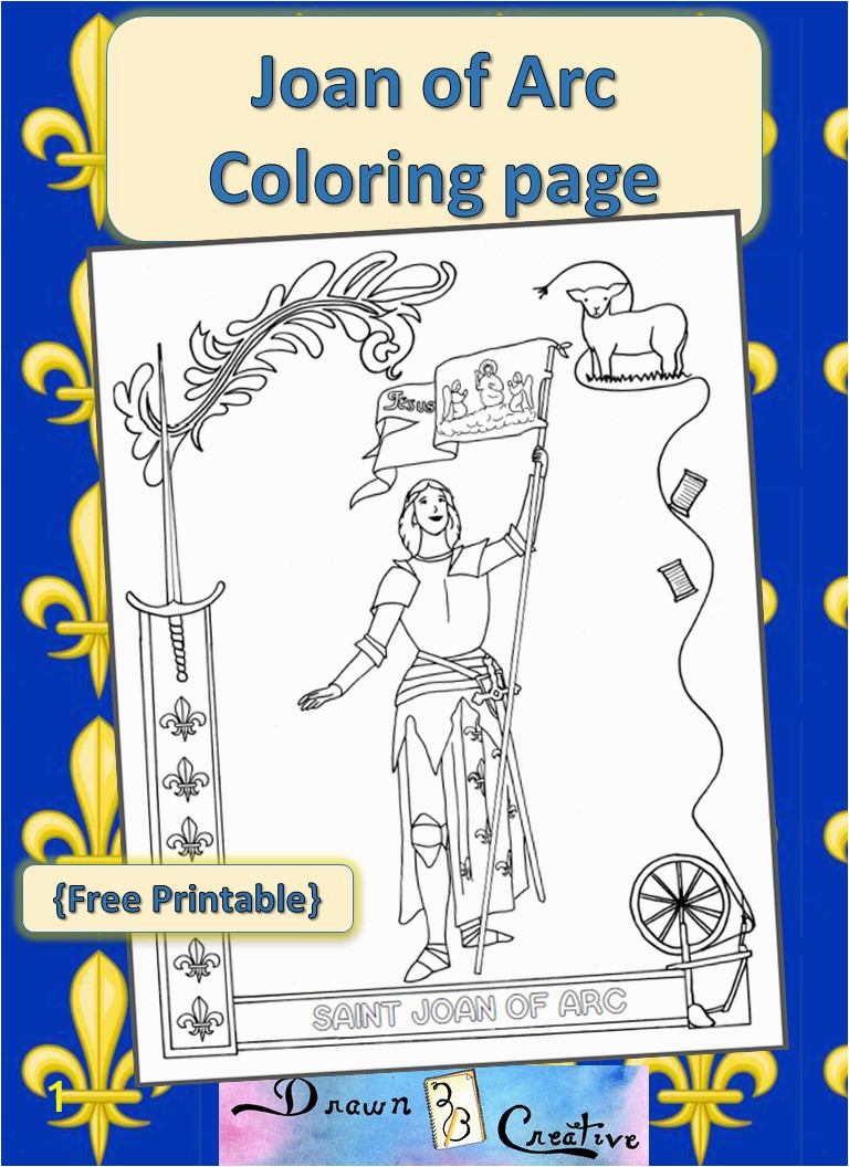 St Joan Of Arc Coloring Page Saint Joan Of Arc Coloring Page Drawn2bcreative