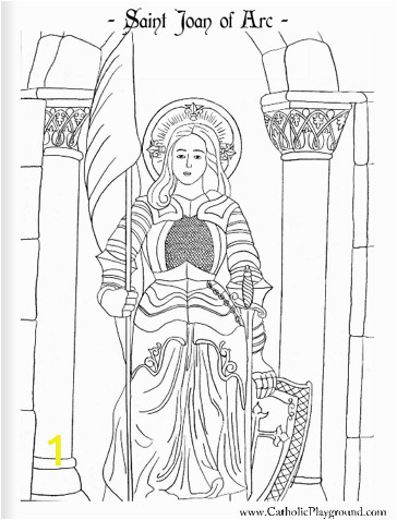 a coloring page for may 30th saint joan of arc