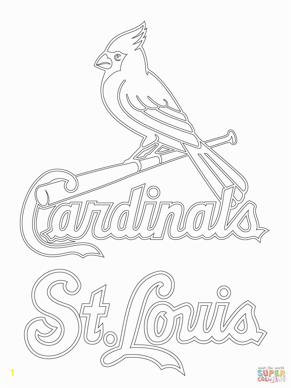 St Louis Cardinals Printable Coloring Pages St Louis Cardinals Logo Coloring Page