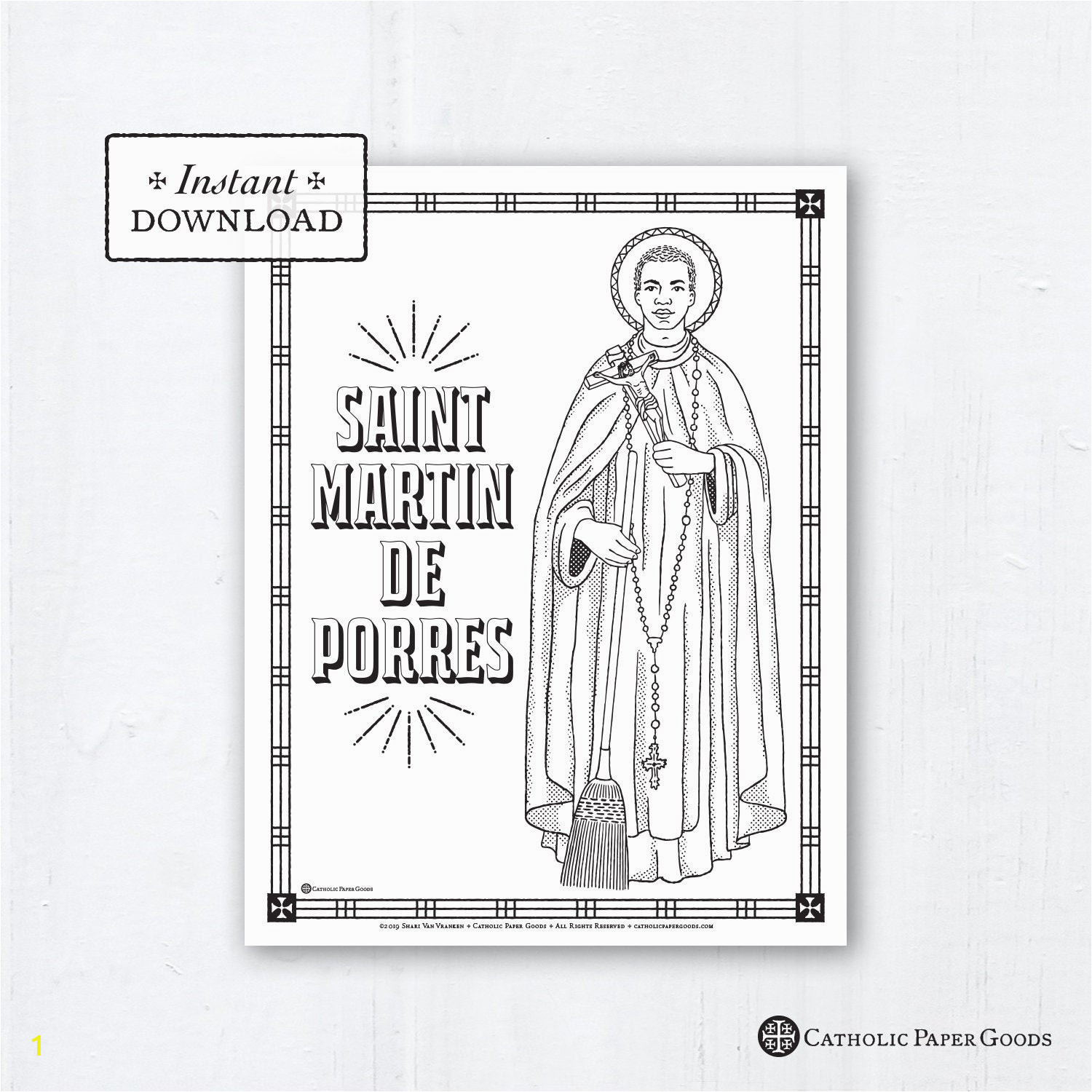 catholic coloring page saint martin de