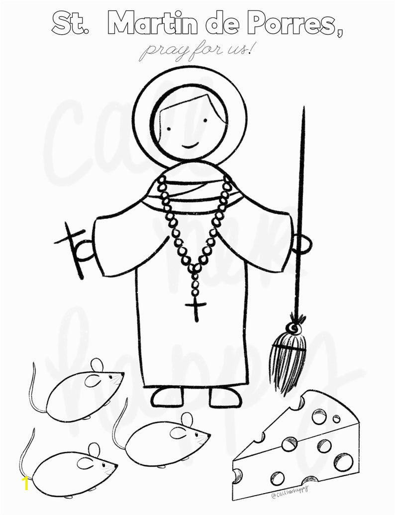 st martin de porres coloring page sheet