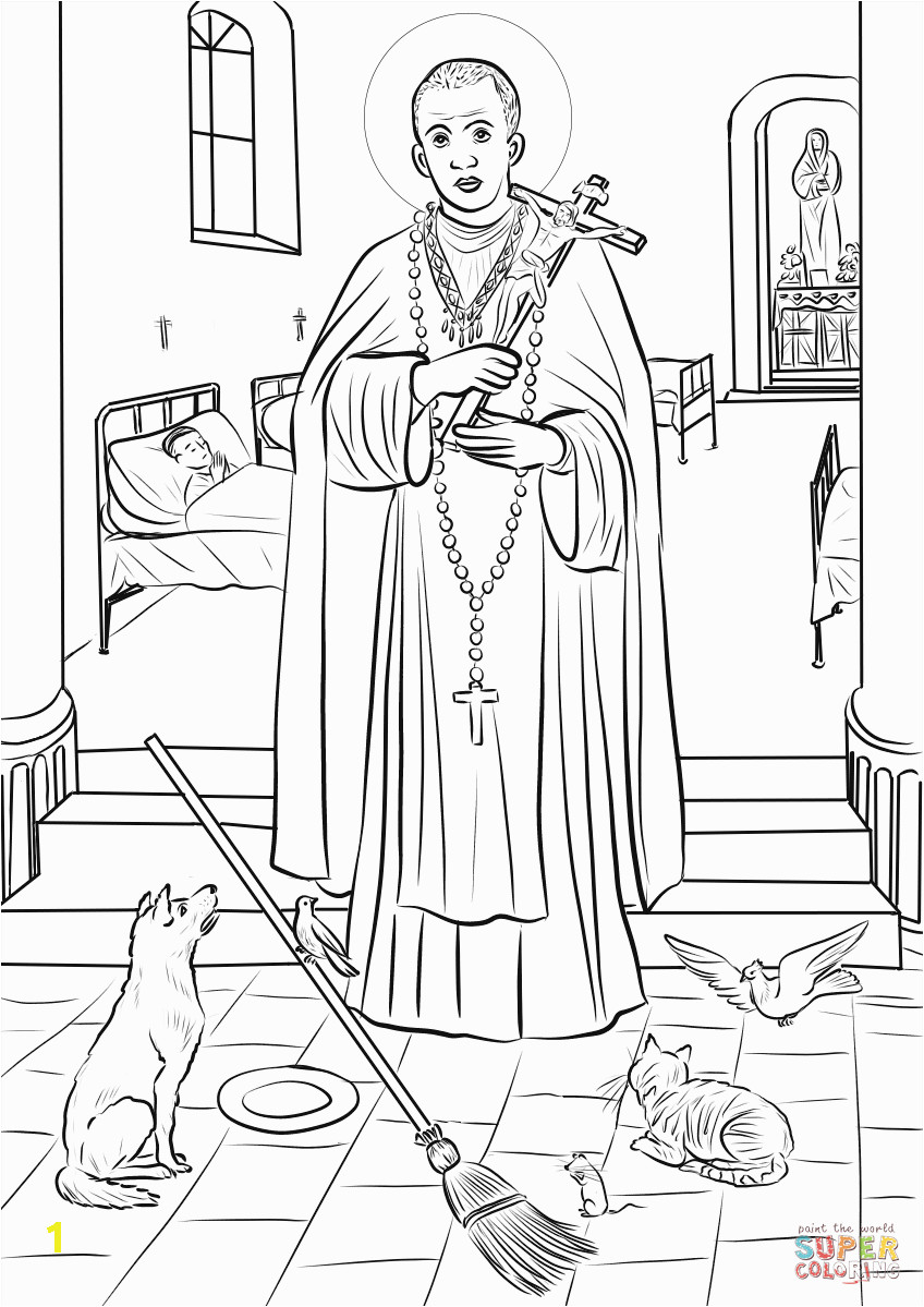 st martin de porres coloring sheets sketch templates