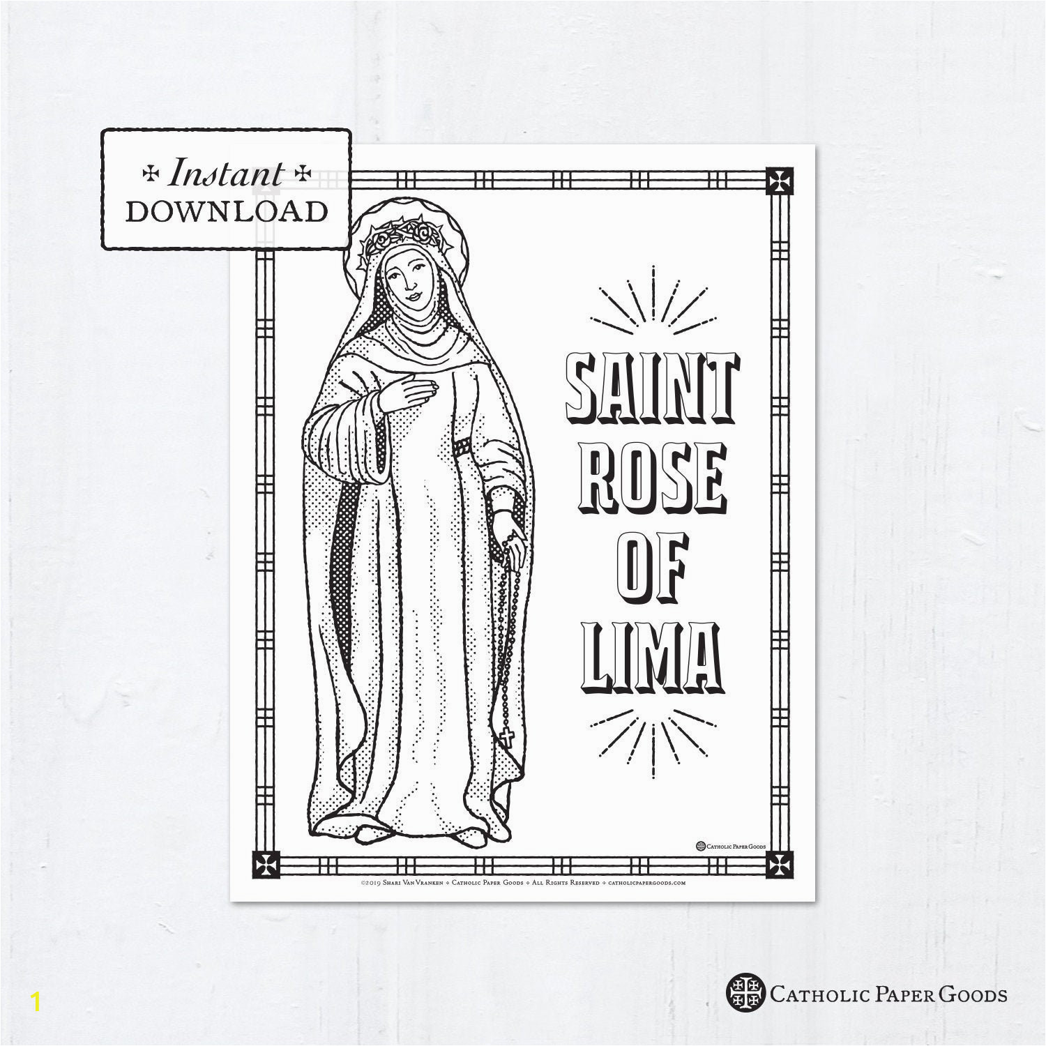 catholic coloring page saint rose of