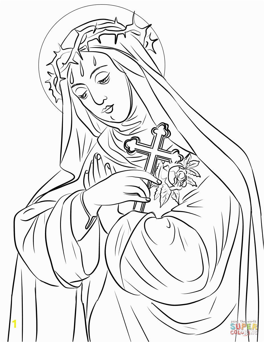 st rose of lima coloring page sketch templates