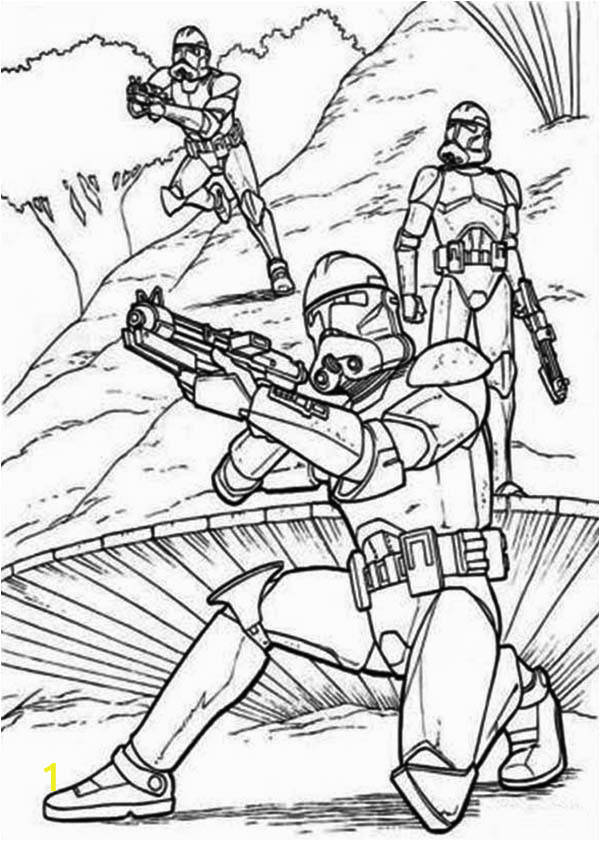 the clone troopers standby in star wars coloring page 2