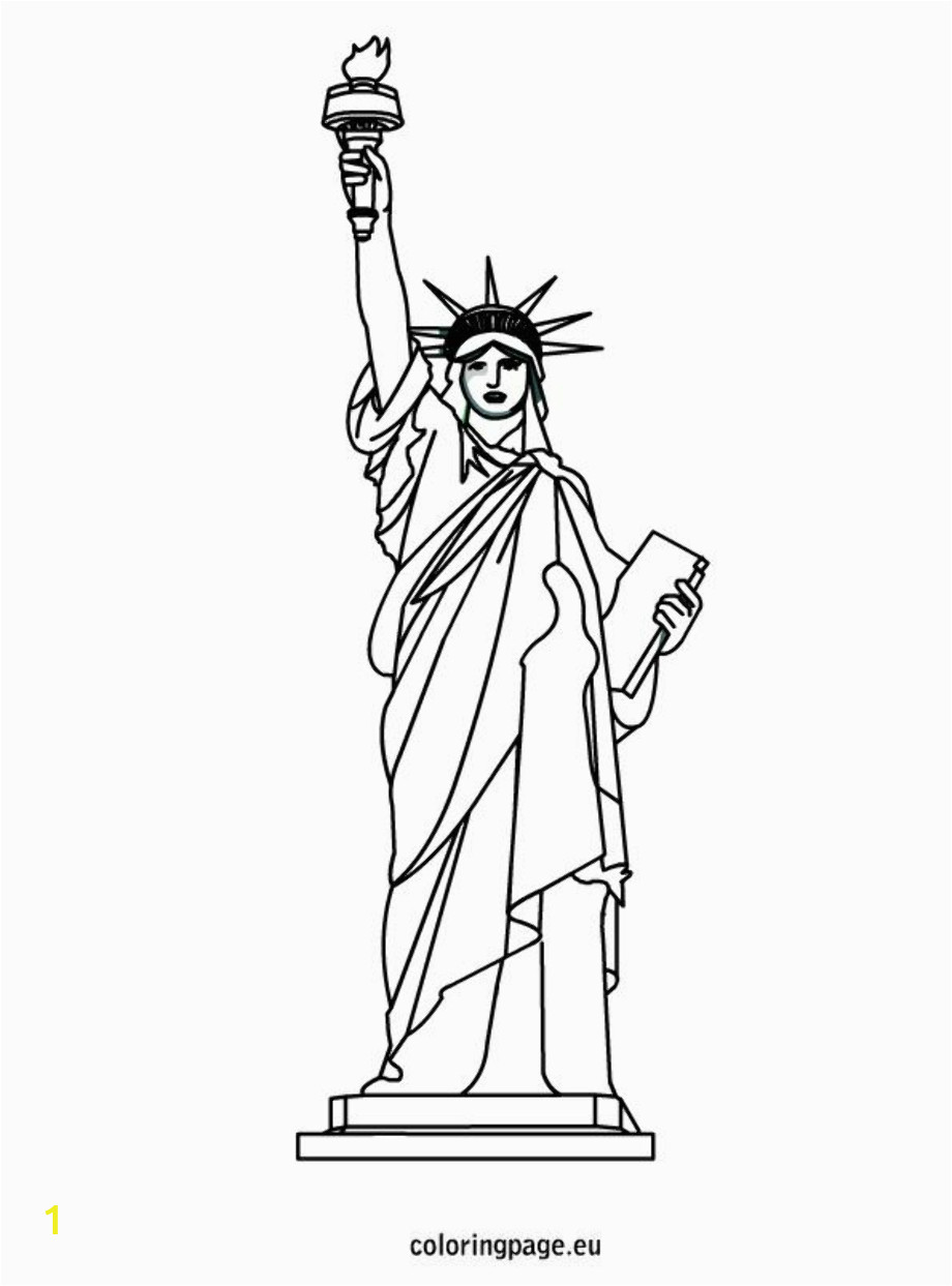 statue of liberty clipart coloring