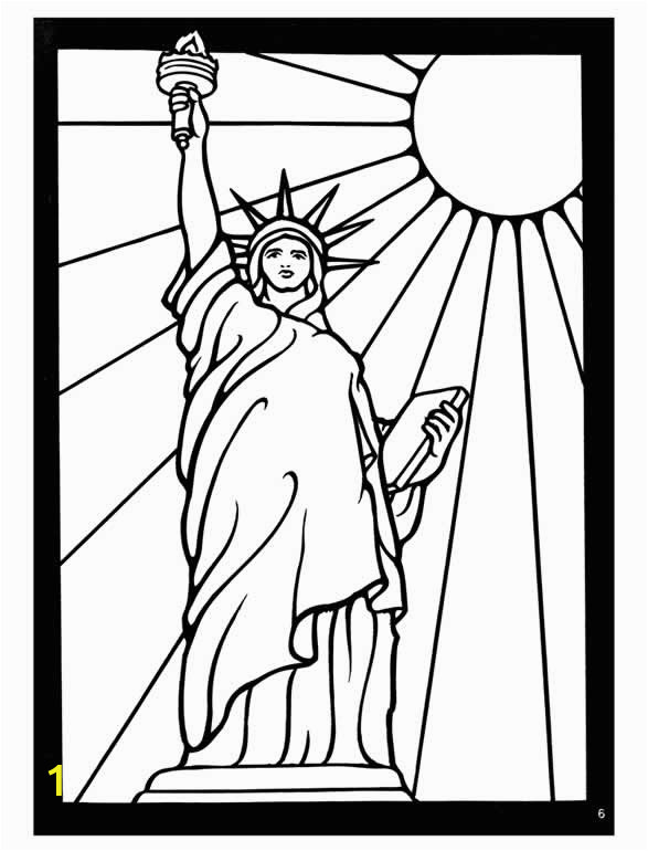 line drawing of statue of liberty