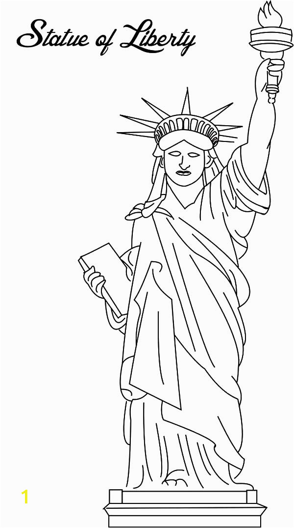 statue of liberty drawing coloring sketch templates