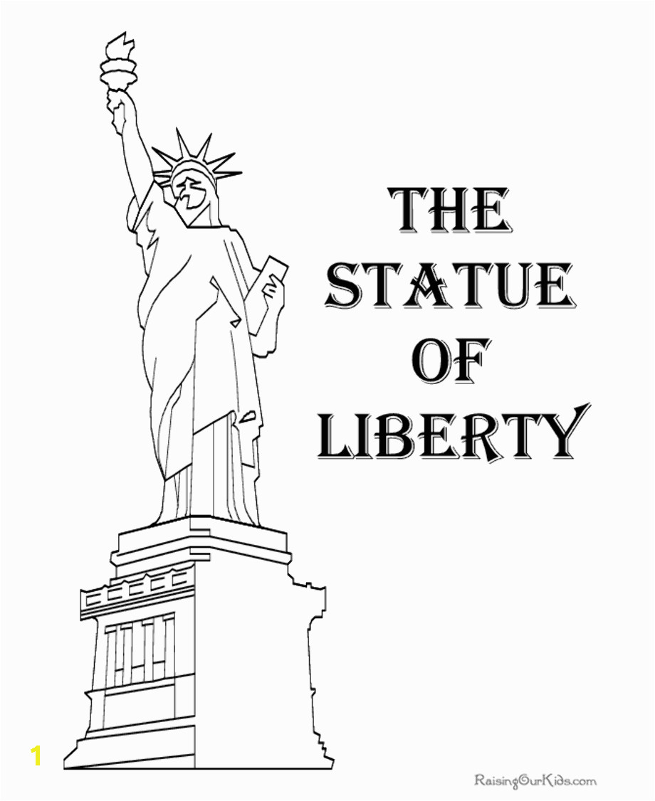 statue of liberty clipart coloring
