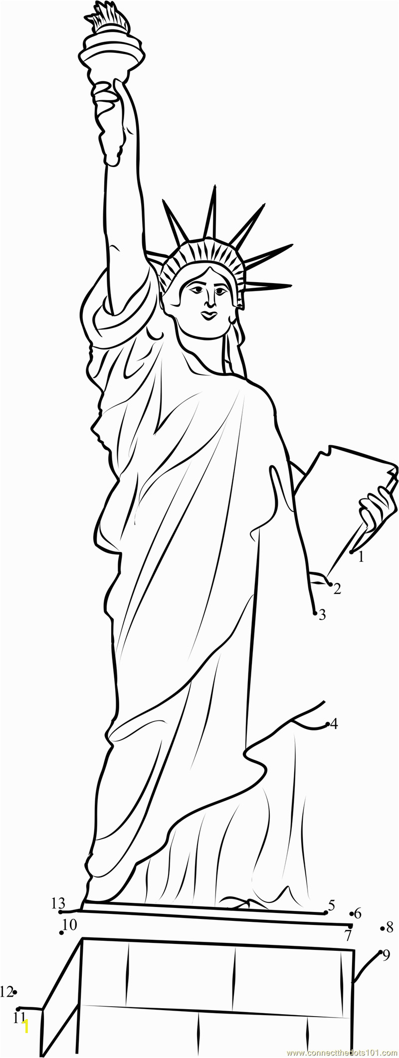 statue of liberty coloring activity sketch templates