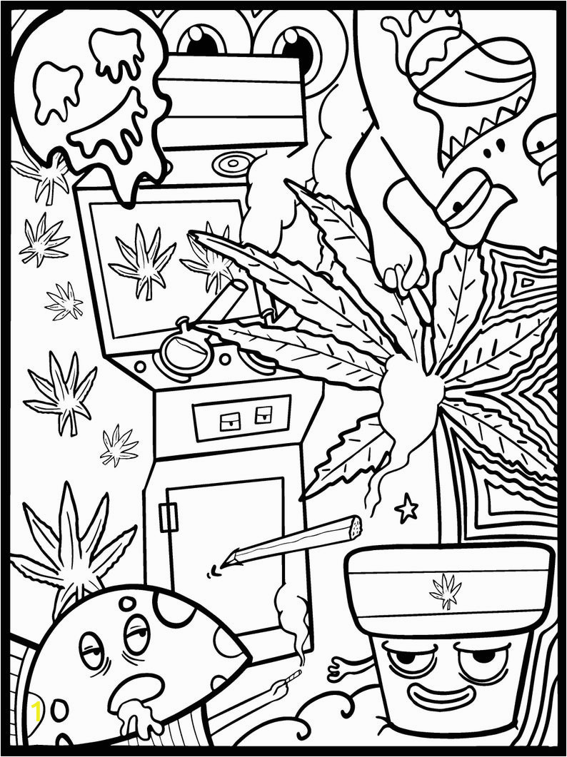 funny stoner coloring page for adults