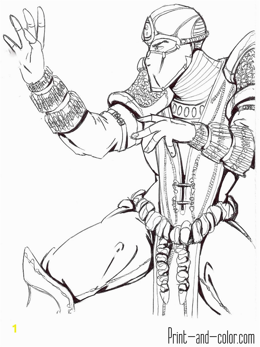 Sub Zero Mortal Kombat Coloring Pages Mortal Kombat Coloring Pages