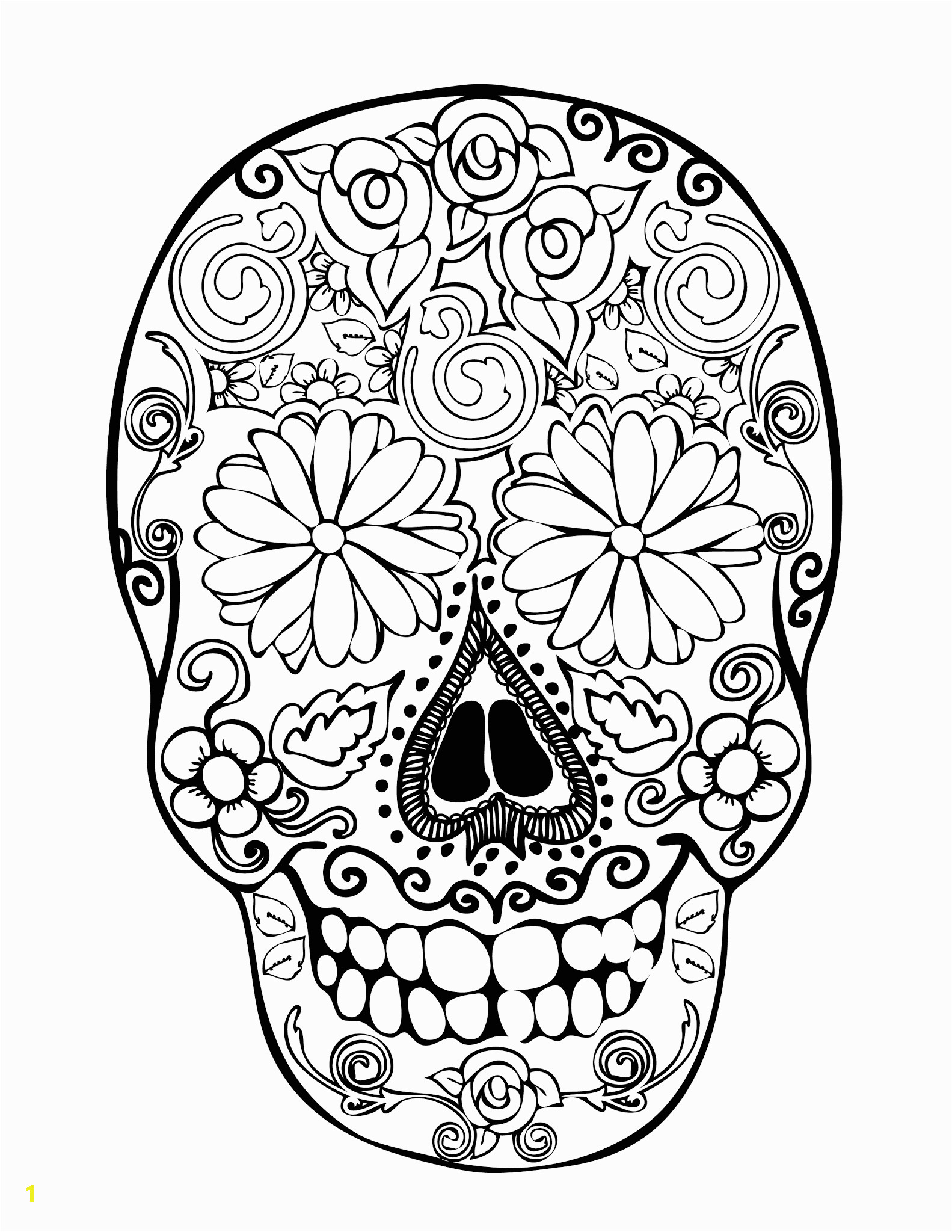 free printable sugar skull coloring pages for adults