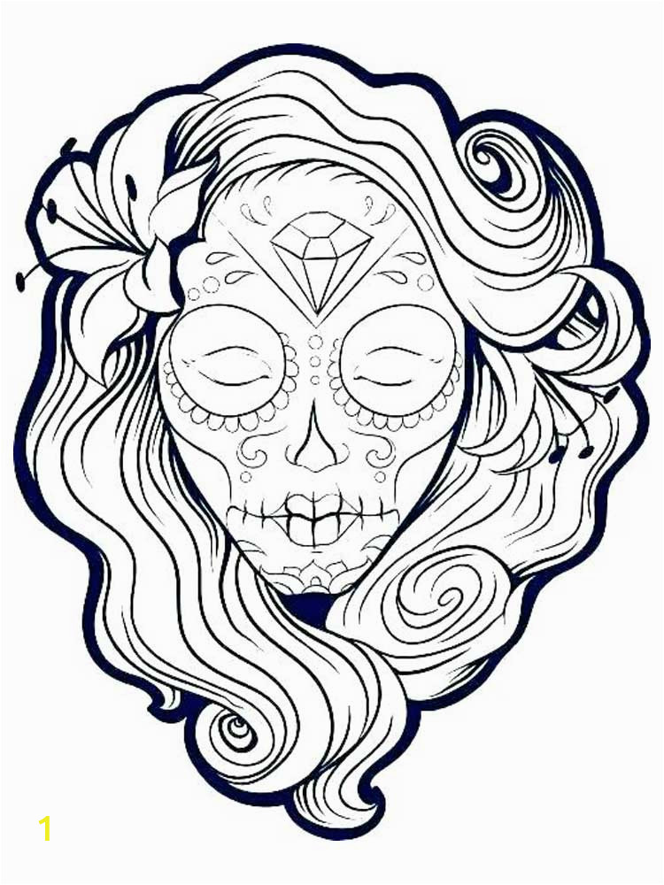 Sugar Skull Coloring Pages for Adults Free Sugar Skull Coloring Pages for Adults Printable to