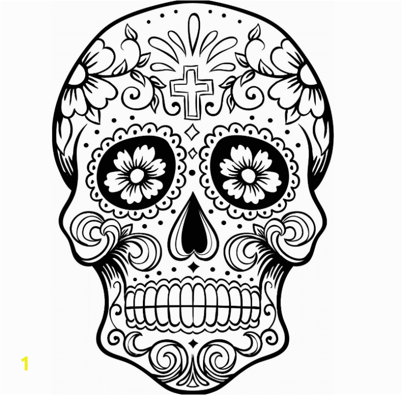 sugar skull coloring pages scary beautiful pictures