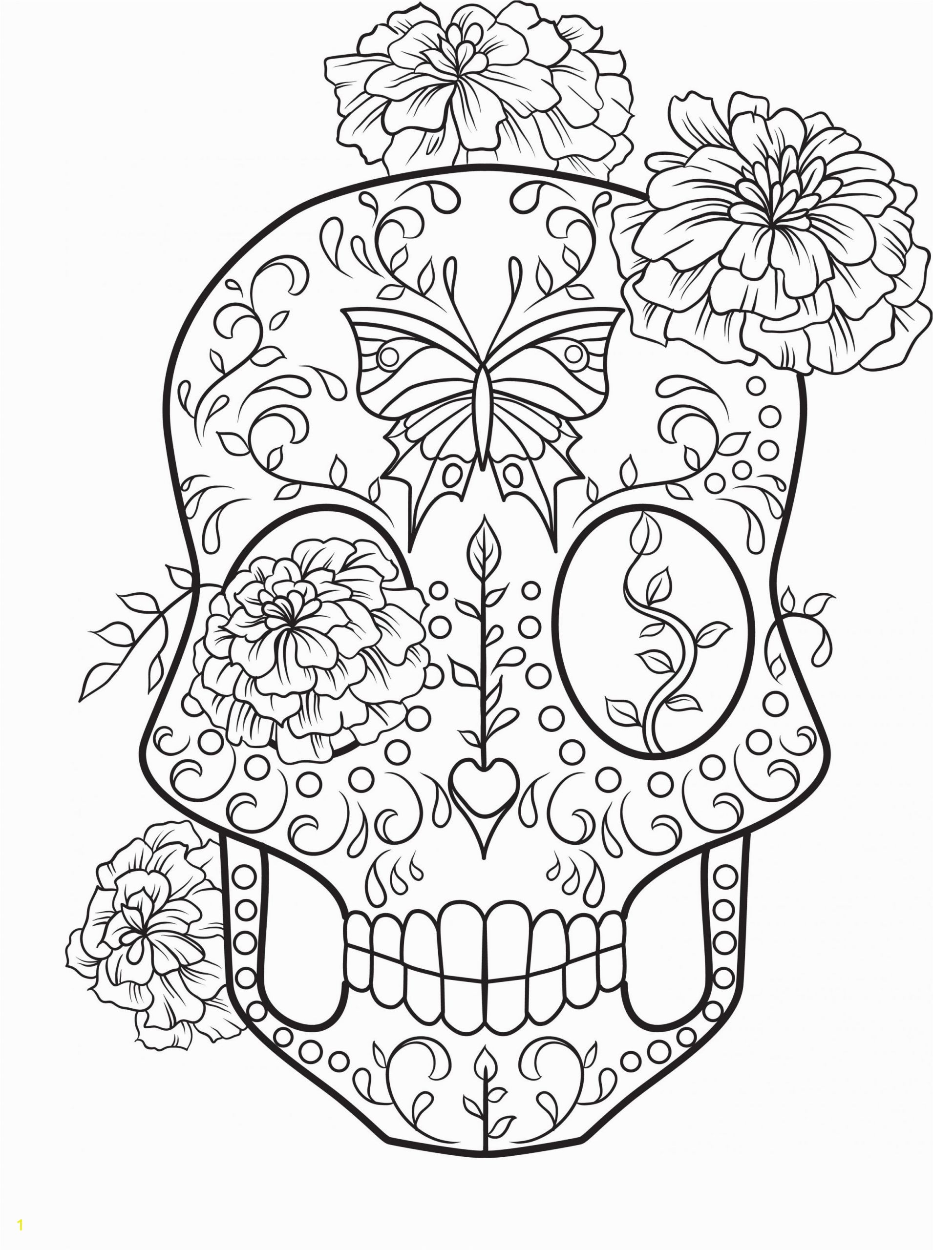 Sugar Skull Coloring Pages for Adults Sugar Skull Coloring Page Coloring Home