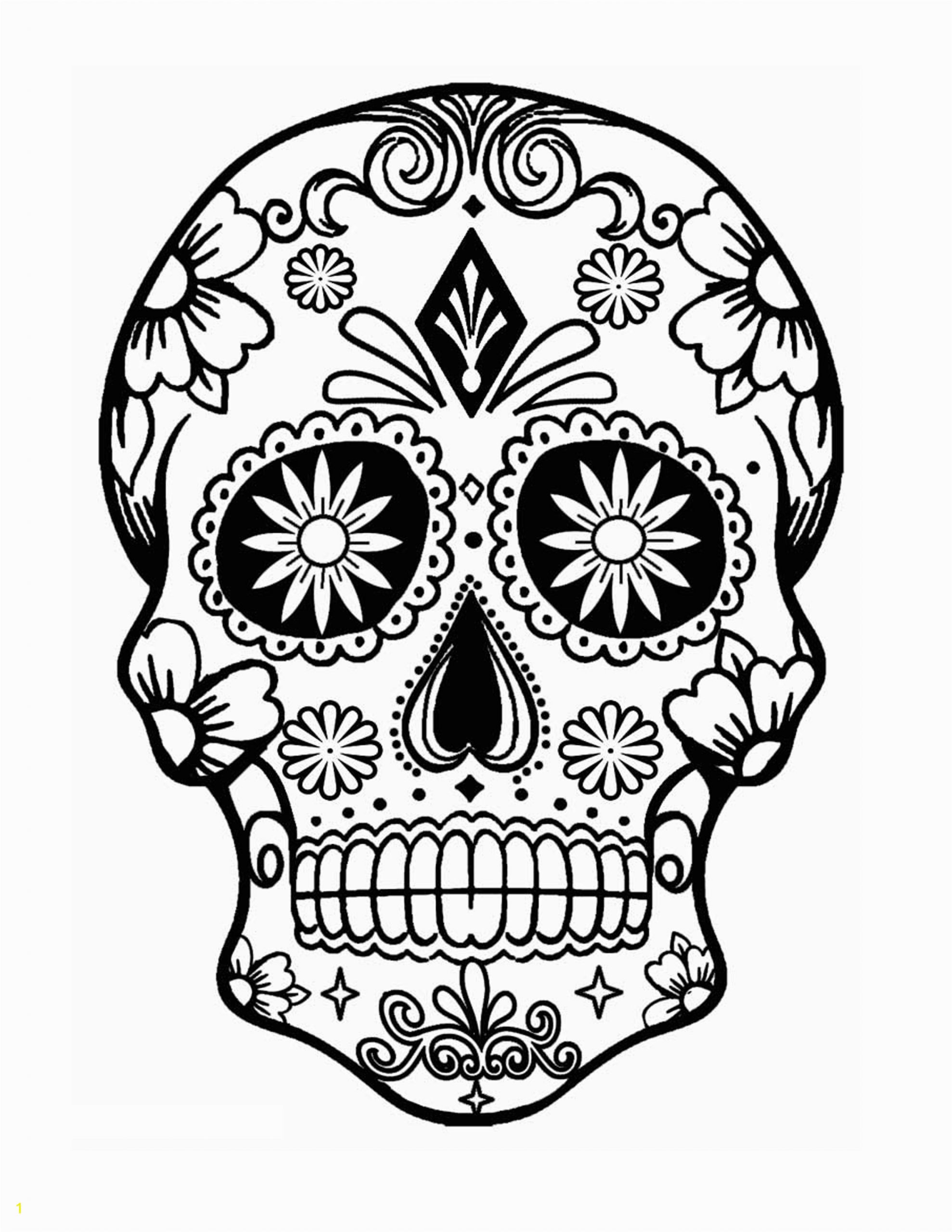 Sugar Skull Coloring Pages for Adults Sugar Skull Coloring Page with Images