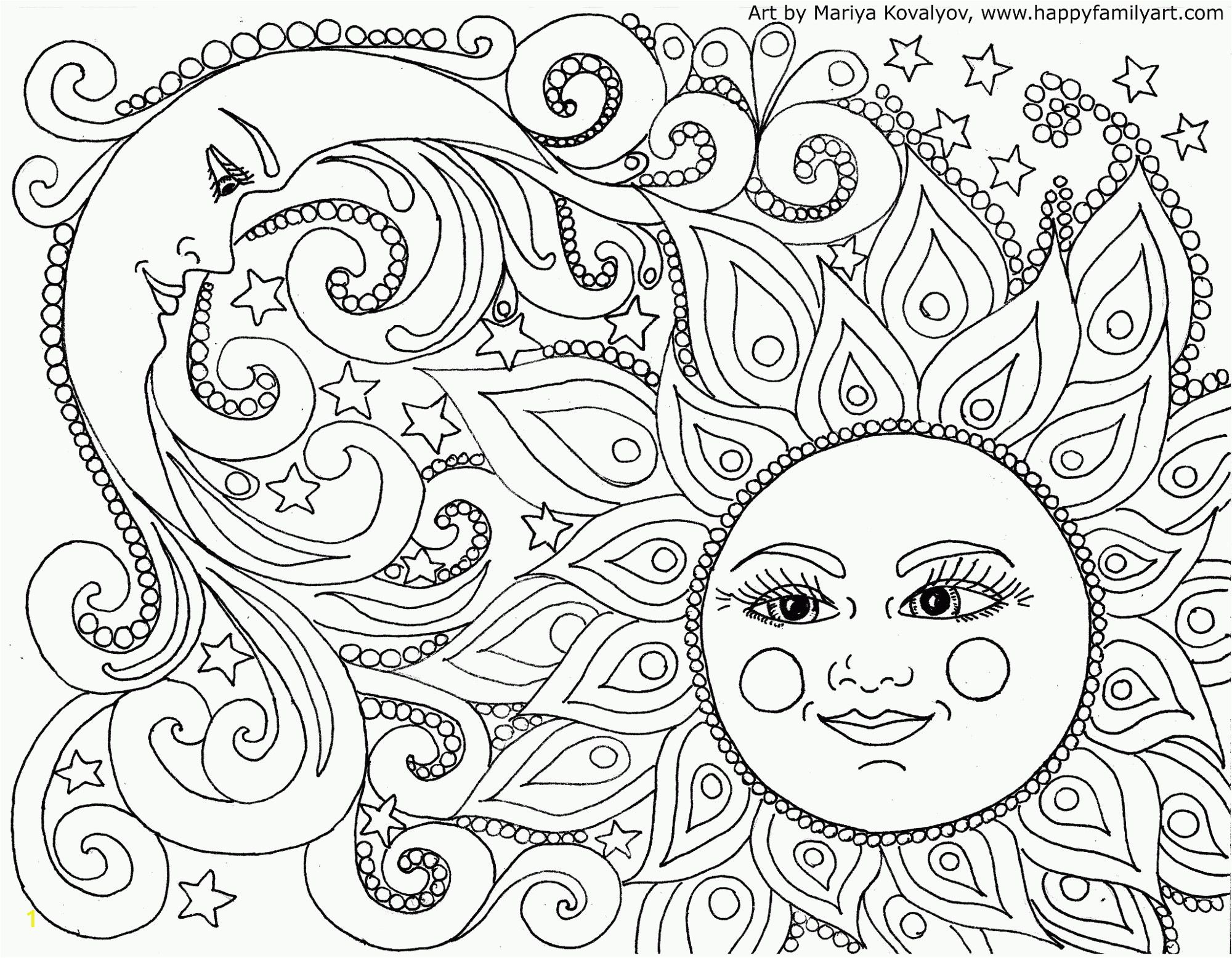 adult coloring pages of the sun