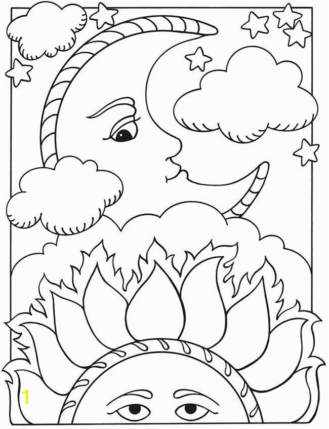 sun and moon coloring page