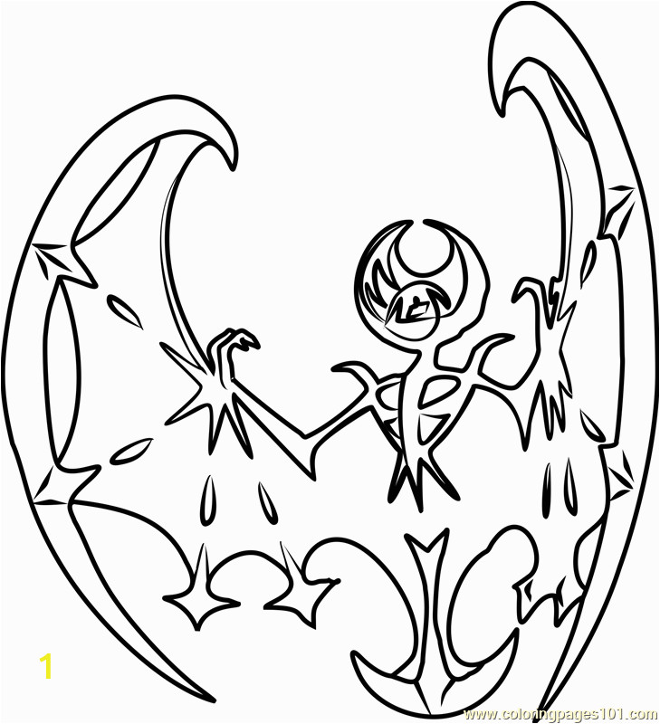 Sun and Moon Pokemon Coloring Pages Lunala Pokemon Sun and Moon Coloring Page Free Pokémon