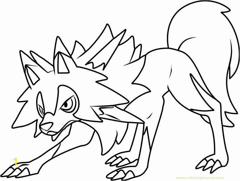 lycanroc midday form pokemon sun and moon kids coloring page