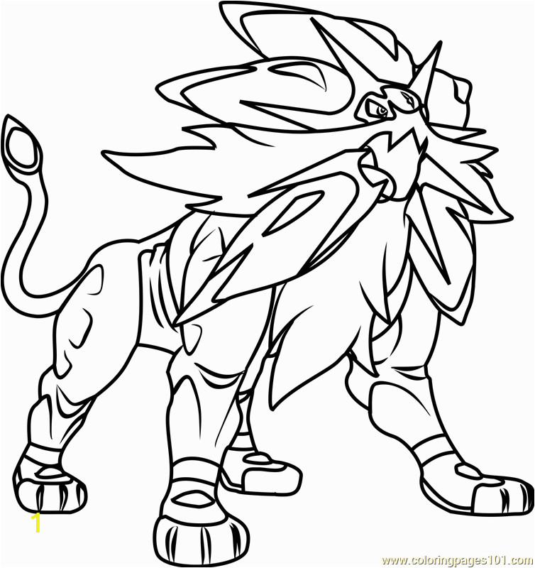 Sun and Moon Pokemon Coloring Pages solgaleo Pokemon Sun and Moon Coloring Page Free Pokémon