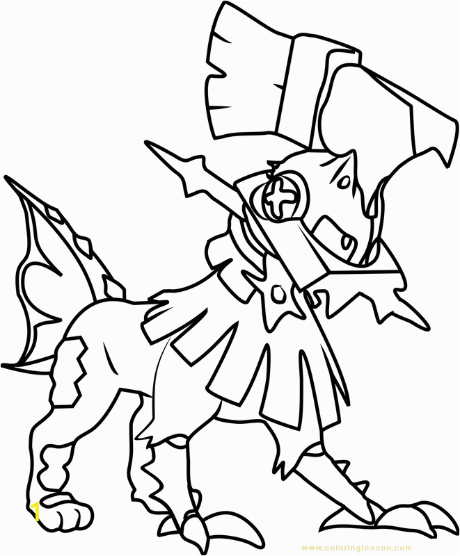 type null pokemon sun and moon kids coloring page