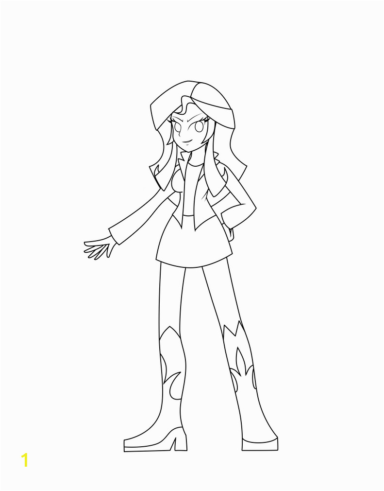 Equestria Girls Sunset Shimmer Lineart