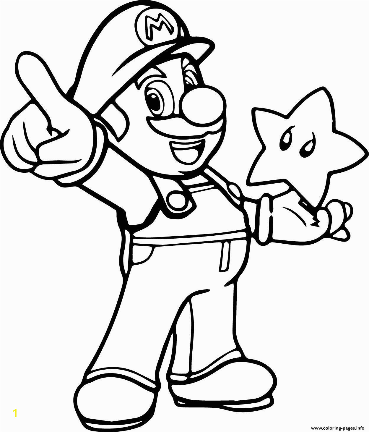 super mario with a star printable coloring pages book