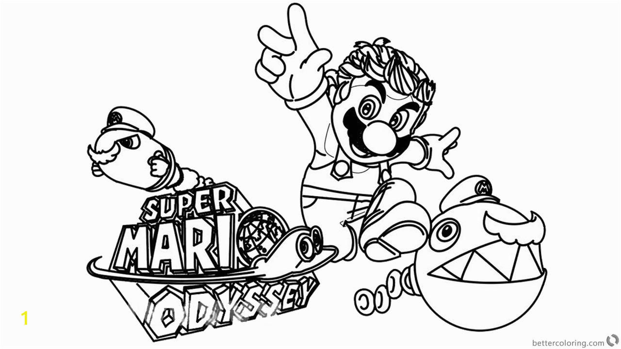 funny super mario odyssey coloring pages clipart
