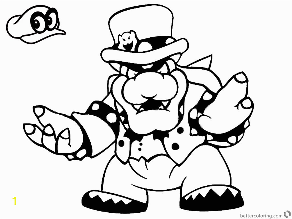 super mario odyssey coloring pages bowser