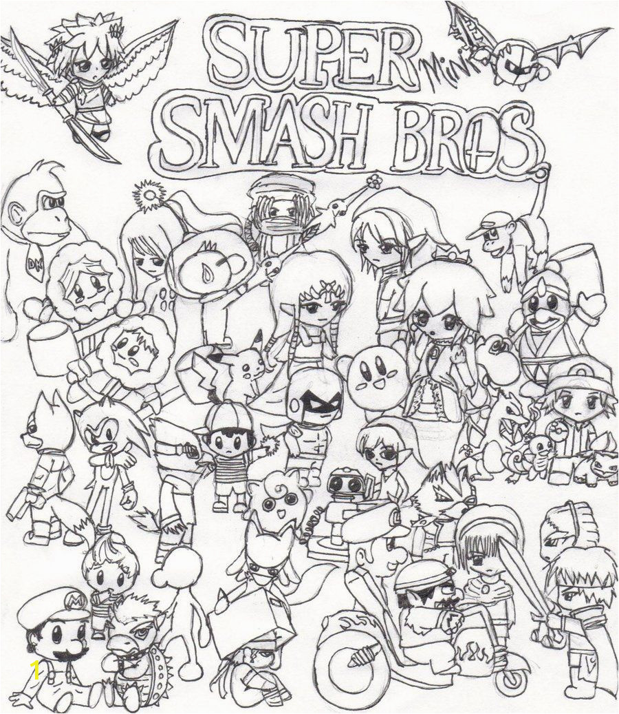 super smash bros coloring pages