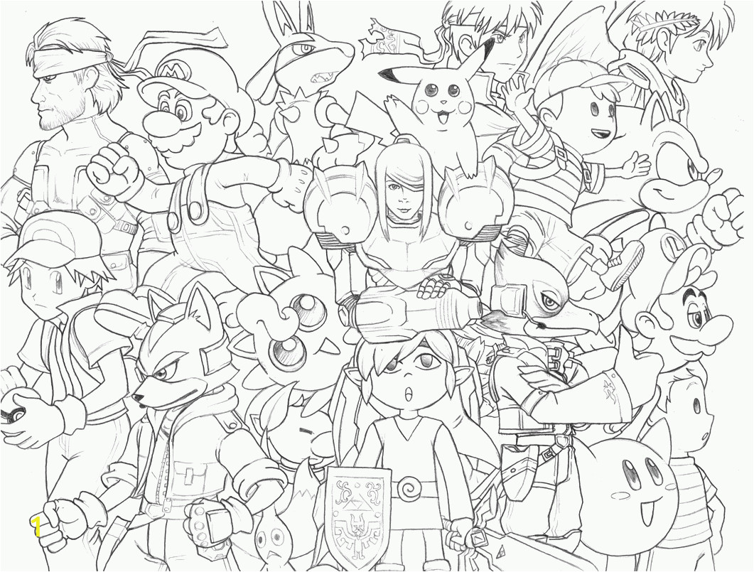 super smash brothers coloring pages