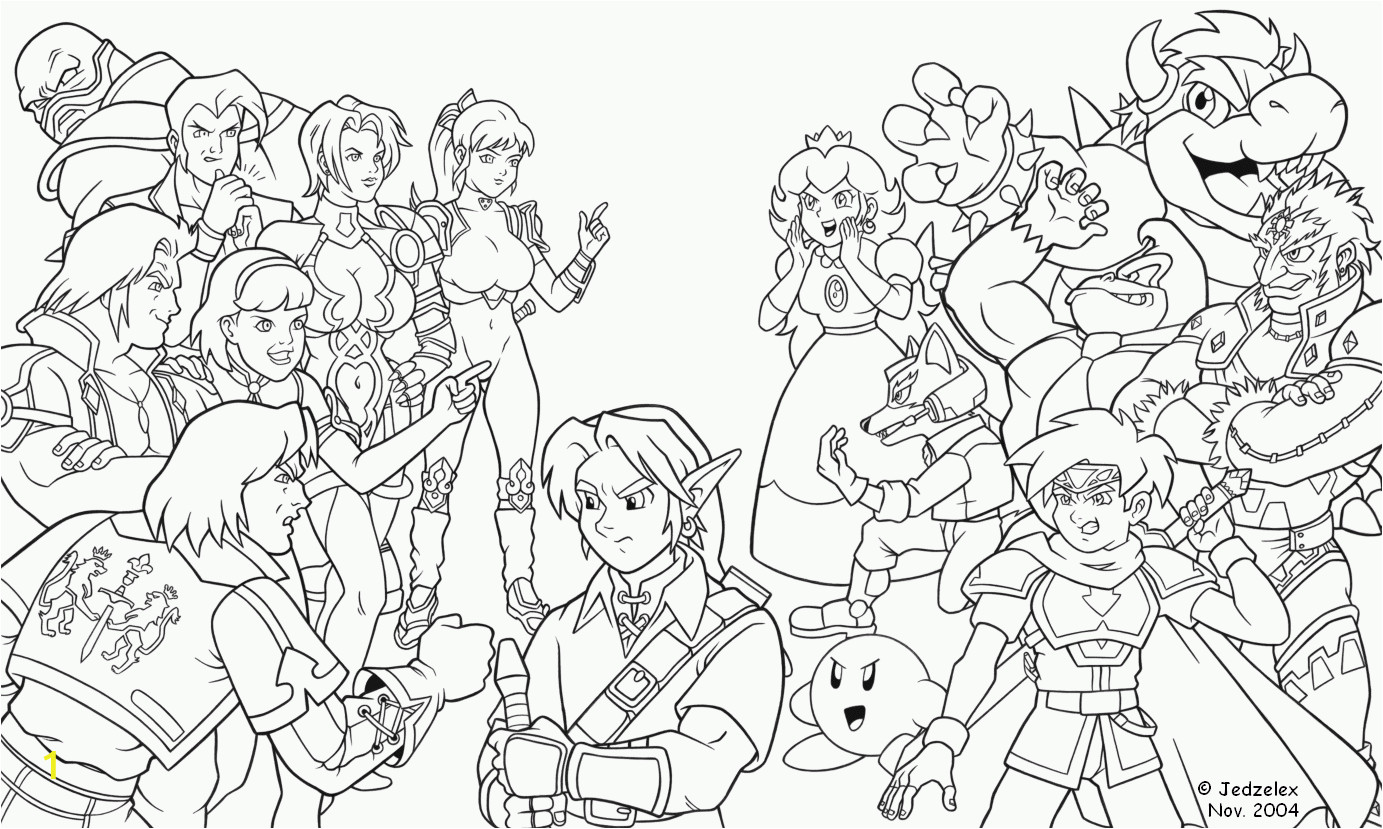 super smash brothers coloring pages free printable