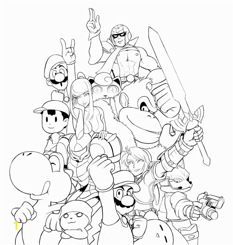 super smash brothers coloring pages free printable