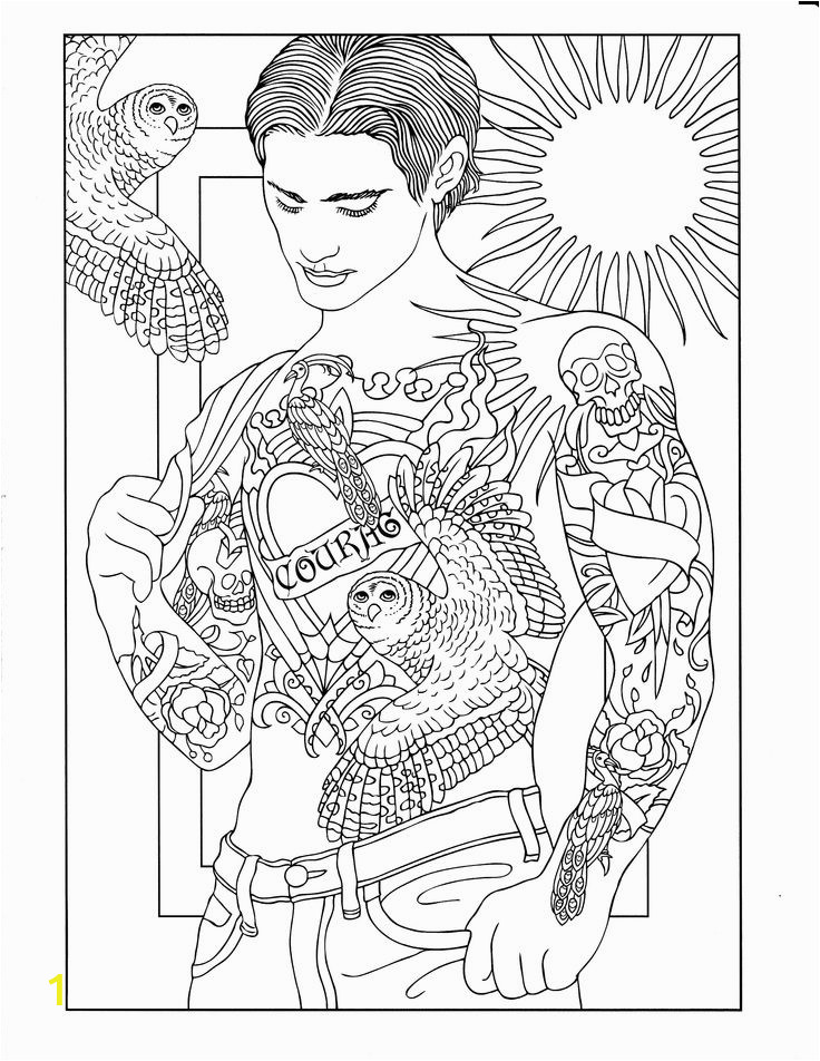 body art tattoo coloring pages for adults