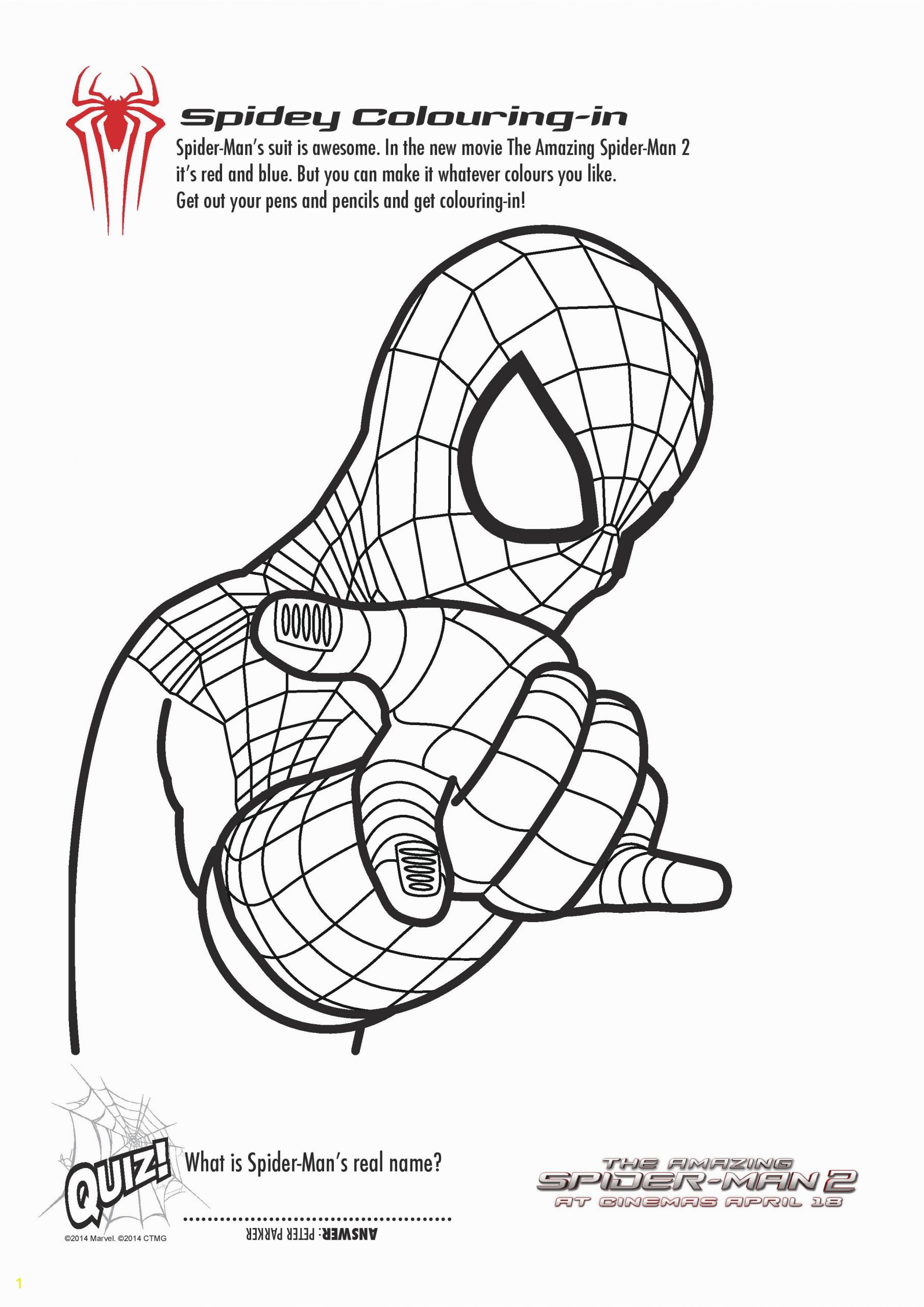 spiderman colouring pages