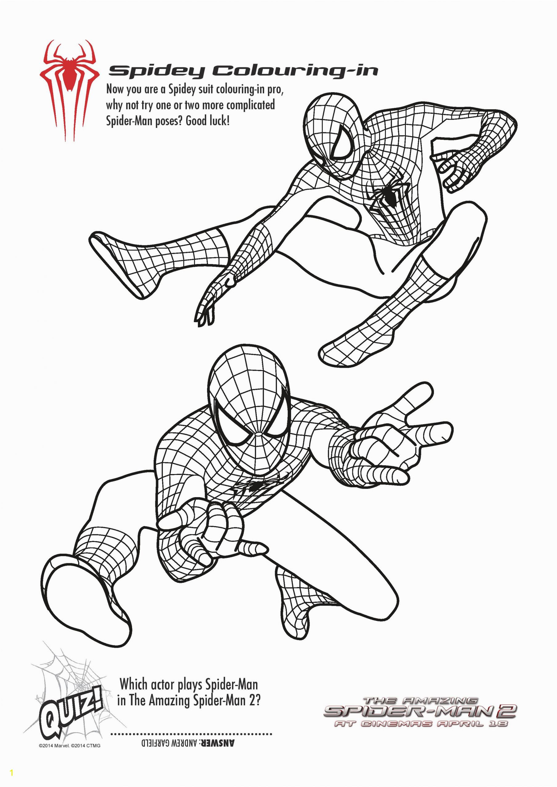 spiderman colouring pages