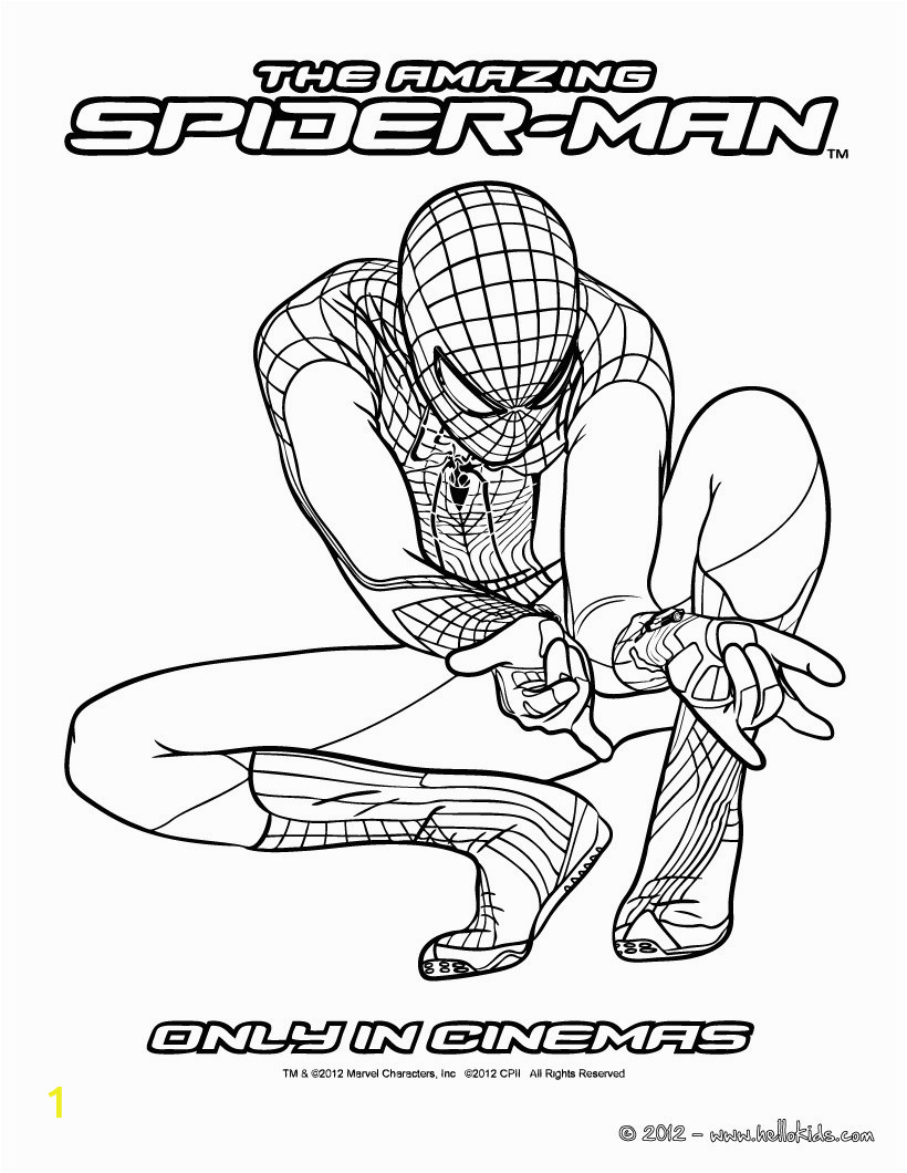 The Amazing Spiderman Printable Coloring Pages the Amazing Spiderman Ready to Shoot His Webs Coloring
