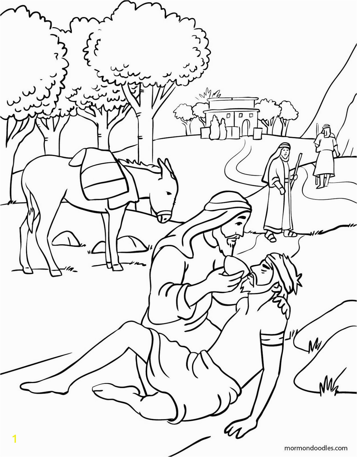 The Good Samaritan Coloring Pages Free Mormon Doodles the Good Samaritan Coloring Page