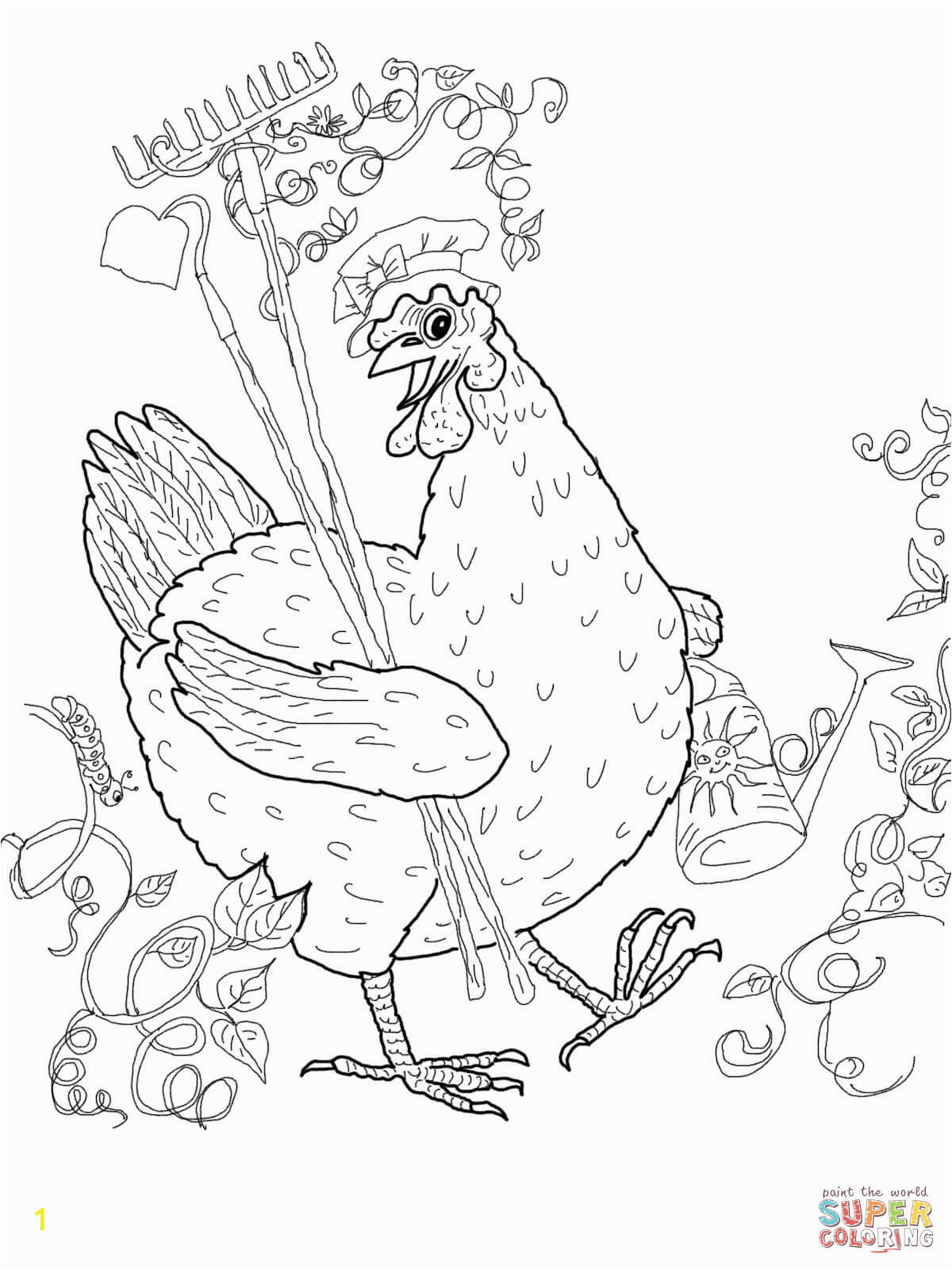 The Little Red Hen Coloring Pages Free Little Red Hen Coloring Page