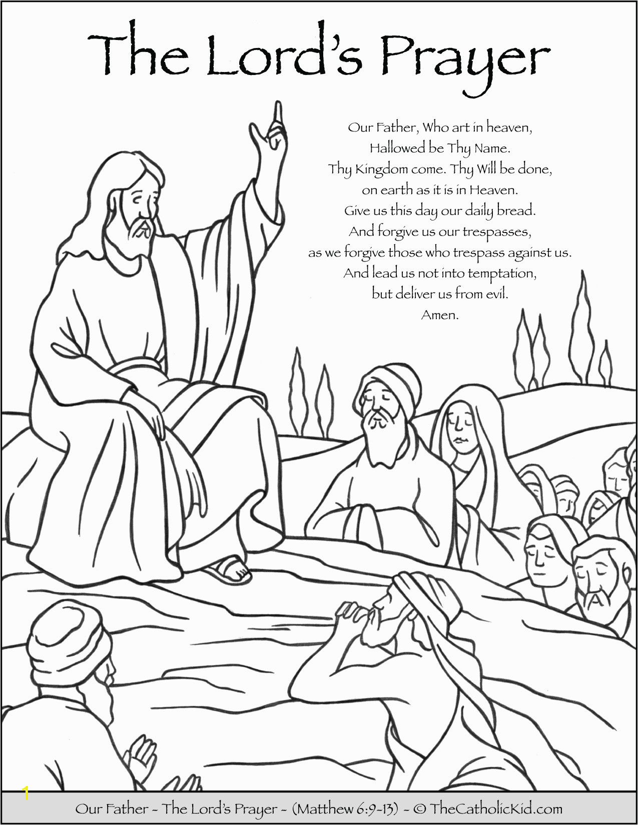 The Lord S Prayer Coloring Pages Printable the Lord S Prayer Our Father Prayer Coloring Page