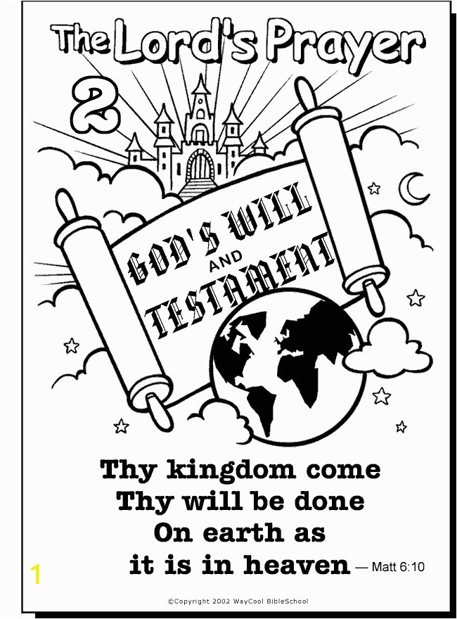 The Lord S Prayer Coloring Pages Printable the Lords Prayer Coloring Page 2 God & Bible