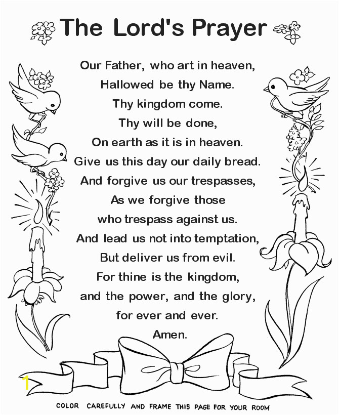The Lord S Prayer Coloring Pages Printable the Lords Prayer Coloring Page
