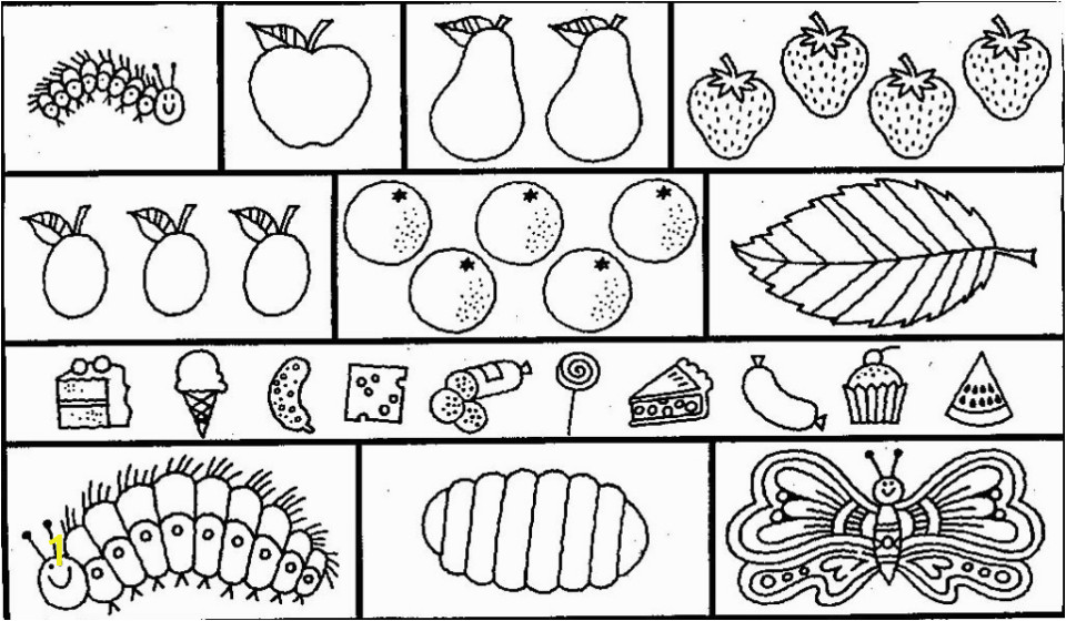 the very hungry caterpillar coloring pages free for kids