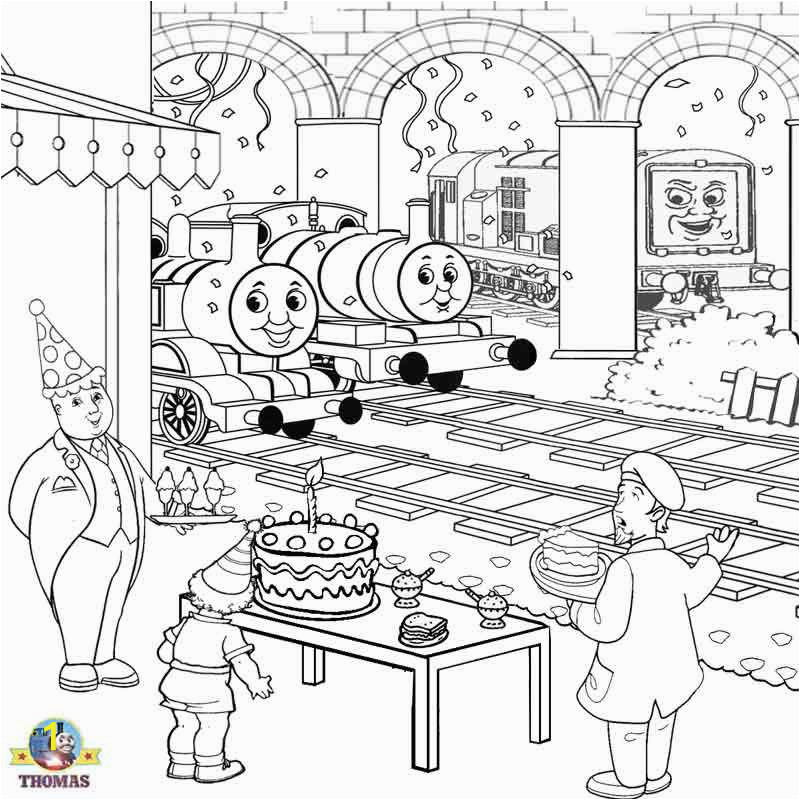 Thomas the Tank Engine Coloring Pages Birthday Kids Activities Printable Birthday Cake Coloring Pictures