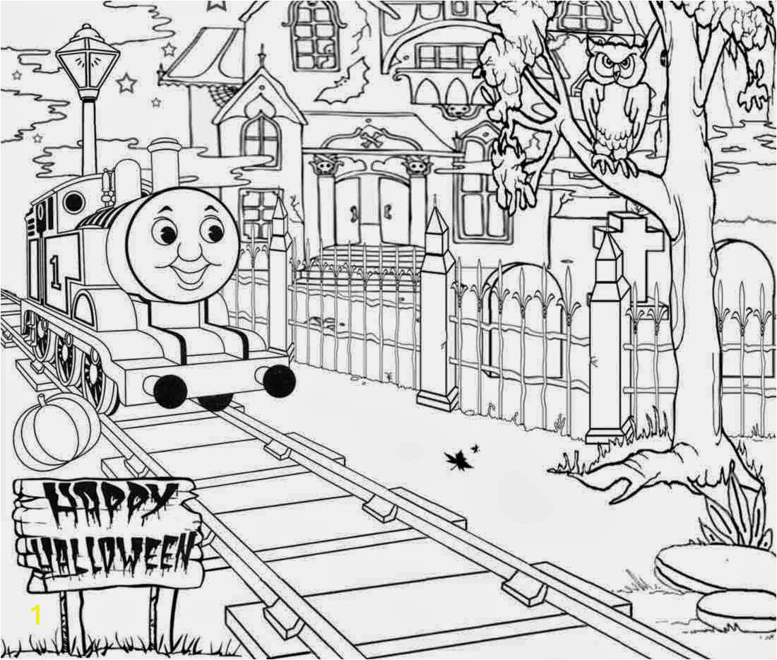 haunted thomas train halloween coloring