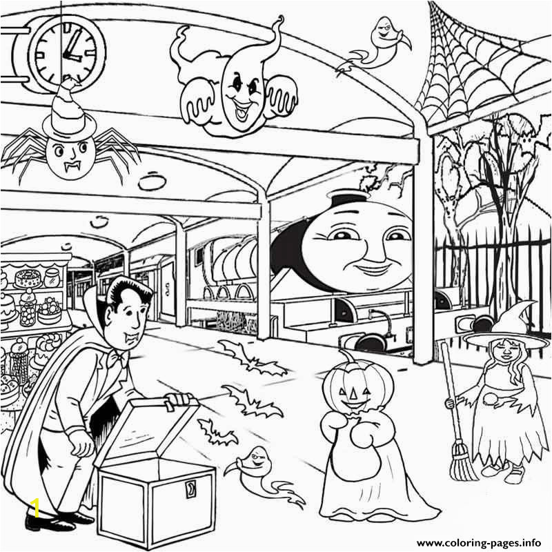 kids thomas the train halloween sa494 printable coloring pages book 6392